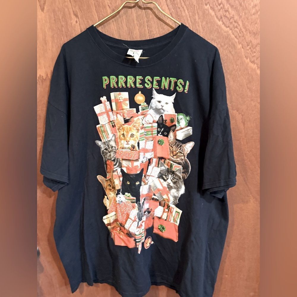 Dec. 25 Black Graphic cat Collage Christmas shirt size 3xl
